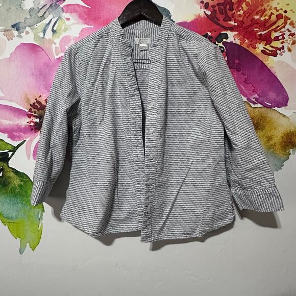 Christopher & Banks Women's Plaid Button-Up Top Size XL Causal 3/4 sleeve - Picture 1 of 5